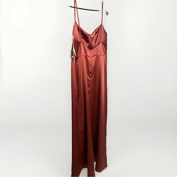 Jenny Yoo Rust Satin Gown - Picture 4 of 15